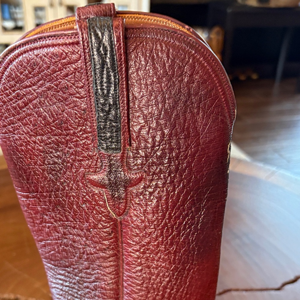 Lucchese Brown Ostrich Leather Heeled Boots - Picture 7 of 16